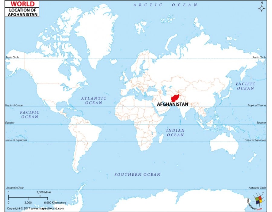 Buy Afghanistan Location on World Map